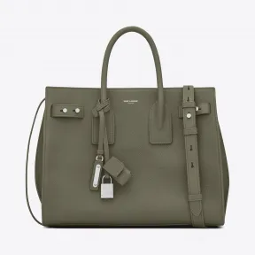 伊夫圣罗兰/Yves Saint laurent 小号SAC DE JOUR SOUPLE迷彩卡其色颗粒纹真皮包 464960D
