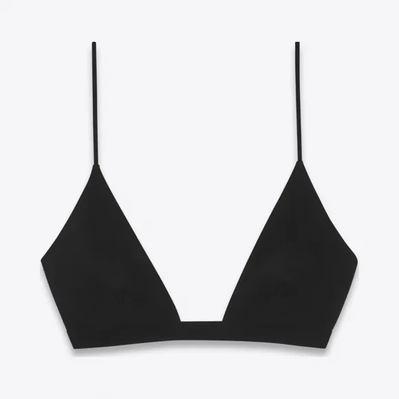 伊夫圣罗兰/Yves Saint laurent 黑色缎面三角形文胸 465610Y125W1000