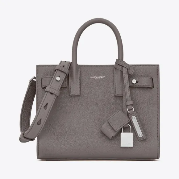 伊夫圣罗兰/Yves Saint laurent 超迷你SAC DE JOUR SOUPL雾色颗粒纹真皮包 466283DTI0