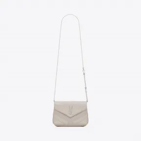 伊夫圣罗兰/Yves Saint laurent LOULOU toy bag in shiny ivory leather w