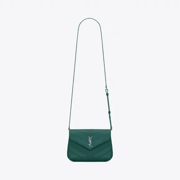 伊夫圣罗兰/Yves Saint laurent LOULOU toy bag in shiny water-green lea