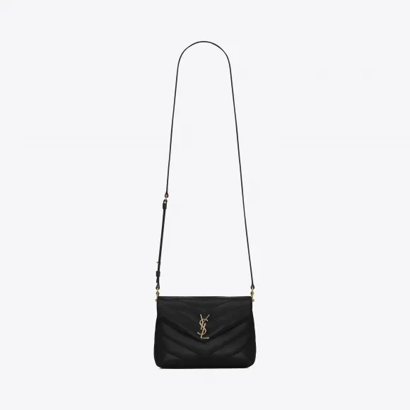 伊夫圣罗兰/Yves Saint laurent LOULOU黑色真皮小肩包，配有Y形绗缝 467072DV7071000