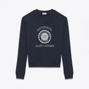 伊夫圣罗兰/Yves Saint laurent SAINT LAURENT UNIVERSITÉ水洗海军蓝和白色法国毛圈布运动