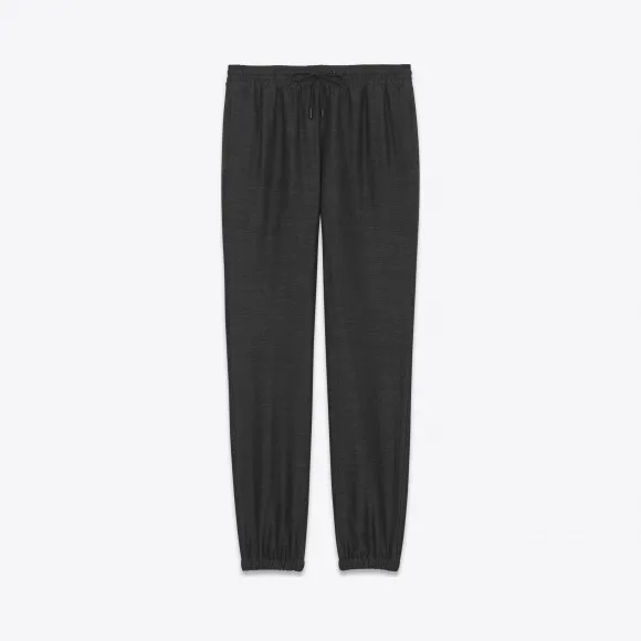 伊夫圣罗兰/Yves Saint laurent 在无烟煤粗麻布的慢跑裤 469721Y103S1140