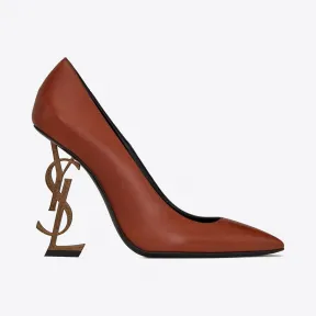 伊夫圣罗兰/Yves Saint laurent OPYUM浅口皮革浅口鞋 饰有军官金色后跟 472011DWETT7660