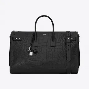 伊夫圣罗兰/Yves Saint laurent 48小时包装袋，饰有压纹鳄鱼皮 4805840Q50E1000