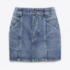 伊夫圣罗兰/Yves Saint laurent 迷你裙，褪色蓝色牛仔布 480703Y883L4064
