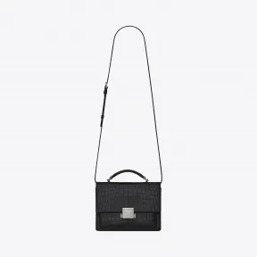 伊夫圣罗兰/Yves Saint laurent 这款SAINT LAURENT BELLECHASSE中号采用鳄鱼皮压纹哑光黑