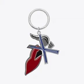 伊夫圣罗兰/Yves Saint laurent BOUCHE SAINT LAURENT银色调五金钥匙圈及黑白色珐琅  485