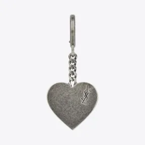 伊夫圣罗兰/Yves Saint laurent 标志性心形抓毛银色调金属钥匙圈 485375J160D0564