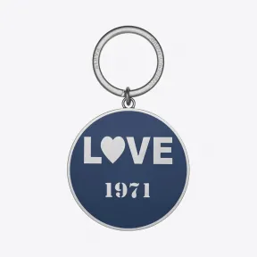 伊夫圣罗兰/Yves Saint laurent “LOVE 1971”镍色调金属和蓝色珐琅钥匙环 485548J163E814