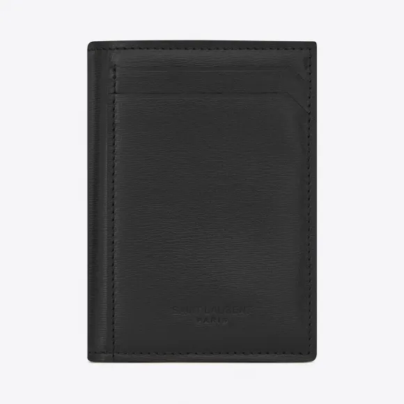 伊夫圣罗兰/Yves Saint laurent 破片黑色真皮和闪亮装饰钥匙袋 485581D43481000