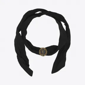 伊夫圣罗兰/Yves Saint laurent ARMY金色锡、黄铜、黑色珐琅及丝绸制编织环绕式手链 486027Y29S18