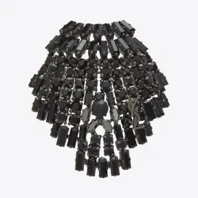 伊夫圣罗兰/Yves Saint laurent SMOKING seashell brooch in brass and bl