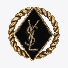 伊夫圣罗兰/Yves Saint laurent ARMY金色锡、黄铜和黑色珐琅制编织胸针 486175Y14168029