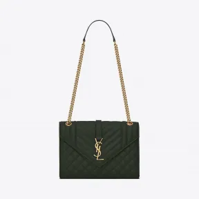 伊夫圣罗兰/Yves Saint laurent ENVELOPPE 中号彩虹色颗粒纹理压花真皮包 487206BOW91445