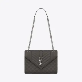 伊夫圣罗兰/Yves Saint laurent 中号ENVELOPPE绗缝纹理大地色真皮包 487206BOW922034