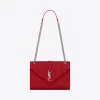 伊夫圣罗兰/Yves Saint laurent ENVELOPPE中号绗缝和纹理红色真皮包 487206BOW926805