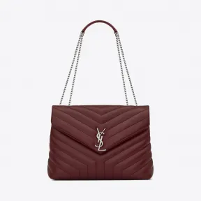 伊夫圣罗兰/Yves Saint laurent 中号LOULOU深红色“Y”字形提花真皮链条包 487216DV7266219