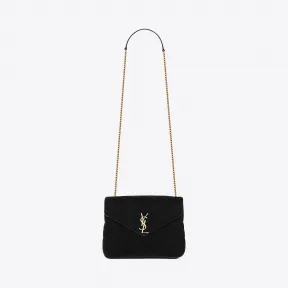 伊夫圣罗兰/Yves Saint laurent 小号LOULOU黑色“Y”字形提花天鹅绒链条包 487218GVO171000