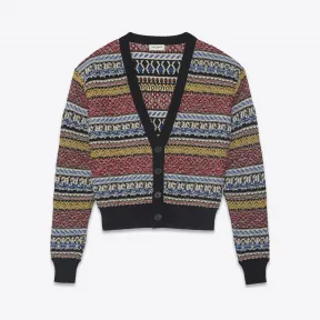 伊夫圣罗兰/Yves Saint laurent 在多彩多姿的提花针织的校服开衫  496714YA2NJ4060