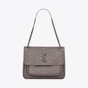 伊夫圣罗兰/Yves Saint laurent 大号NIKI褶皱绗缝雾色真皮链条包 4988830EN041202