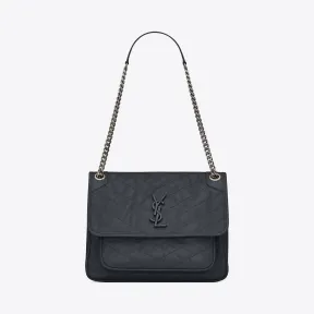 伊夫圣罗兰/Yves Saint laurent NIKI 中号复古褶皱真皮包 4988940EN041251