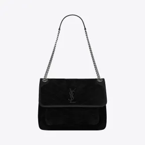 伊夫圣罗兰/Yves Saint laurent 女士 NIKI中号麂皮和光滑皮革书包 4988941U8241000