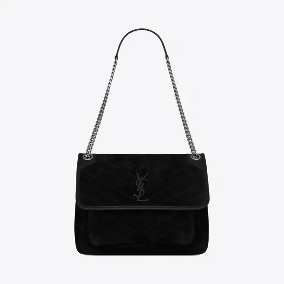 伊夫圣罗兰/Yves Saint laurent 女士 NIKI中号麂皮和光滑皮革书包 4988941U8241000