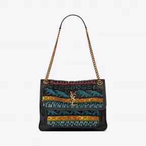 伊夫圣罗兰/Yves Saint laurent Niki 中号恐龙刺绣装饰包包 4989580YP971077