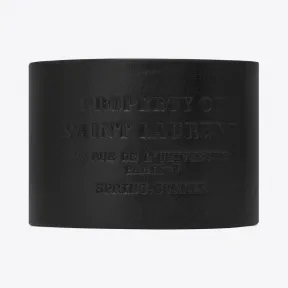 伊夫圣罗兰/Yves Saint laurent YVES cuff bracelet in black leather 50