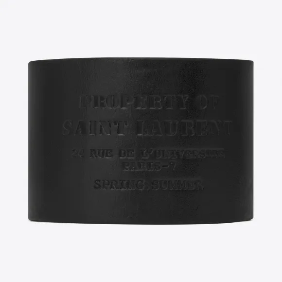 伊夫圣罗兰/Yves Saint laurent YVES cuff bracelet in black leather 50