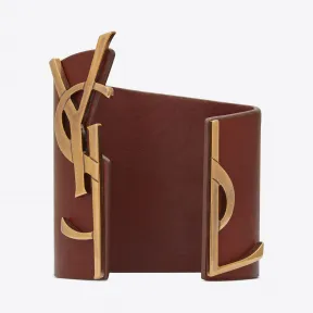 伊夫圣罗兰/Yves Saint laurent OPYUM MONOGRAMME cuff bracelet in brown