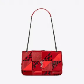 伊夫圣罗兰/Yves Saint laurent Jamie 中号“Rive Gauche经典方形”饰钉豹纹印花马驹皮金属质感光