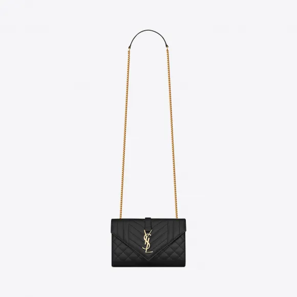 伊夫圣罗兰/Yves Saint laurent Envelope 小号黑色绗缝纹理真皮包 526286BOW911000