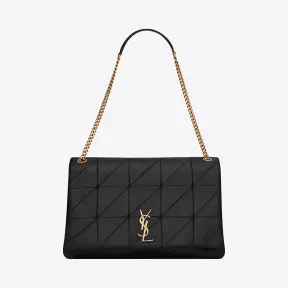 伊夫圣罗兰/Yves Saint laurent Jamie 特大号黑色拼接真皮包 527940COP671000