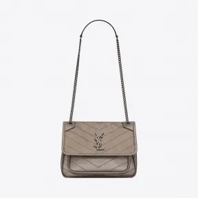 伊夫圣罗兰/Yves Saint laurent NIKI 迷你金银线纹理真皮包 5330371DN048308