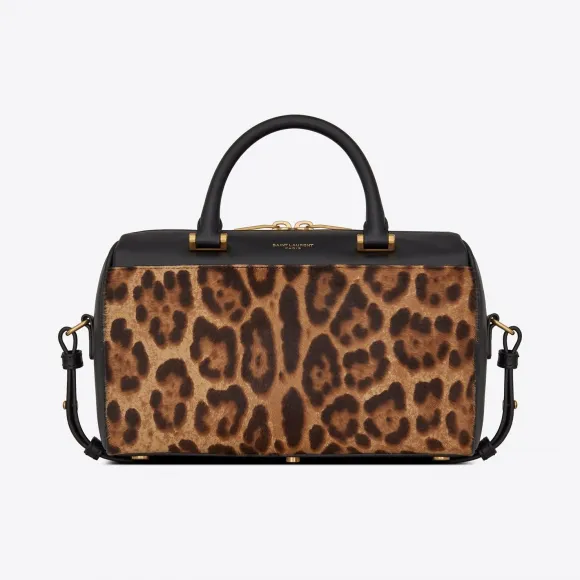 伊夫圣罗兰/Yves Saint laurent 迷你豹纹印花马驹纹真皮行李袋 53348101D8W2094
