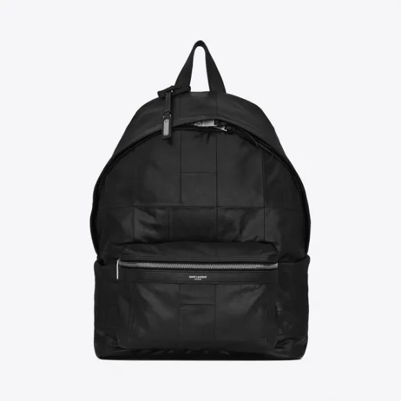 伊夫圣罗兰/Yves Saint laurent  city方形拼接亮面皮革双肩包 53496824J2F1000