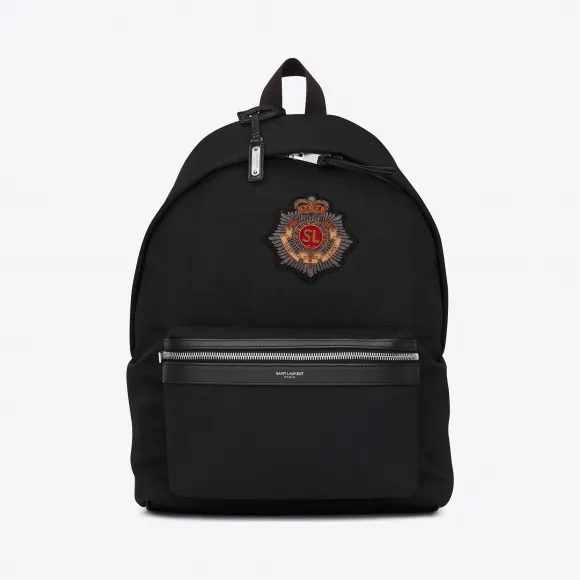 伊夫圣罗兰/Yves Saint laurent CITY canvas backpack with kingdom print