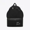 伊夫圣罗兰/Yves Saint laurent city黑色帆布背包，绣有saint laurent标志 534968GKQN