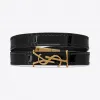 伊夫圣罗兰/Yves Saint laurent OPYUM 黑色漆皮金色调金属双层缠绕手链   5360730UF0J1000