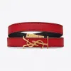 伊夫圣罗兰/Yves Saint laurent 女士 OPYUM 红色真皮金色调金属双层缠绕手链  536073BL40J6805