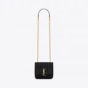 伊夫圣罗兰/Yves Saint laurent VICKY 小号黑色真皮包 5384390YD0J1000