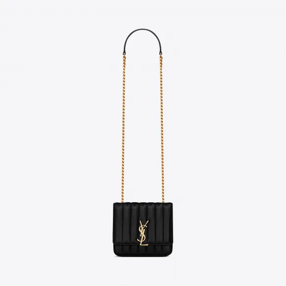 伊夫圣罗兰/Yves Saint laurent VICKY 小号黑色真皮包 5384390YD0J1000