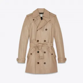 伊夫圣罗兰/Yves Saint laurent 女士 经典闪亮小羊皮战壕风衣 562636YC2UE2123