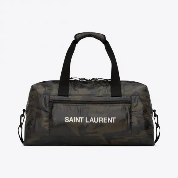 伊夫圣罗兰/Yves Saint laurent nuxx迷彩印花尼龙行李包 581374FAAEB3091