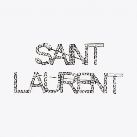 伊夫圣罗兰/Yves Saint laurent SAINT LAURENT 黄铜水晶胸针 586493Y15268368
