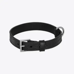 伊夫圣罗兰/Yves Saint laurent 鳄鱼纹压花皮革狗项圈 593474DZE0E1000