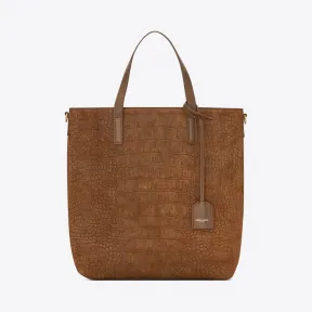 伊夫圣罗兰/Yves Saint laurent 圣罗兰 toy鳄鱼纹压印麂皮和光滑皮革竖款购物包